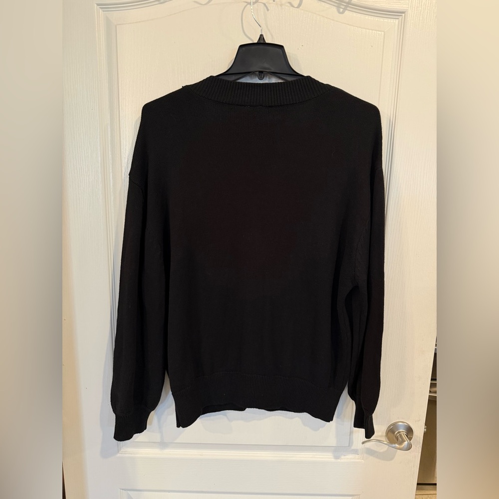 Wednesday Addams women’s black Evermore Cardigan Sweater Sz Medium cosplay - Picture 2 of 6